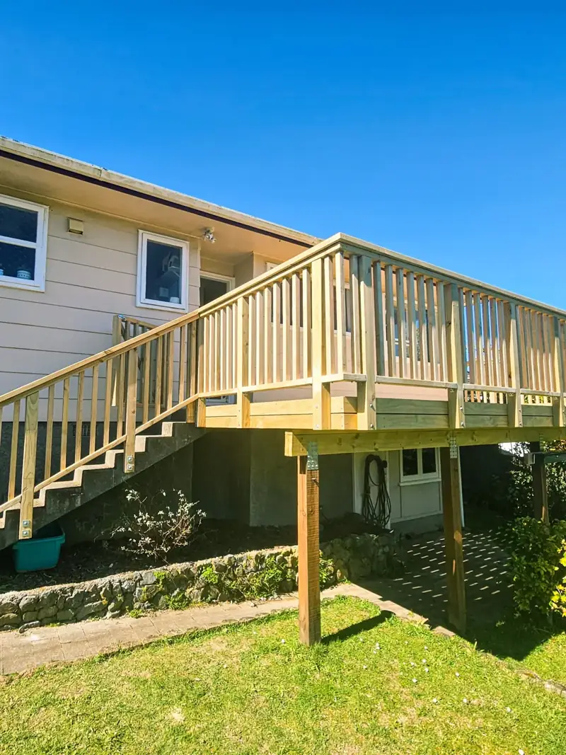 Outdoor timber deck illustrating the home's wider exterior setting