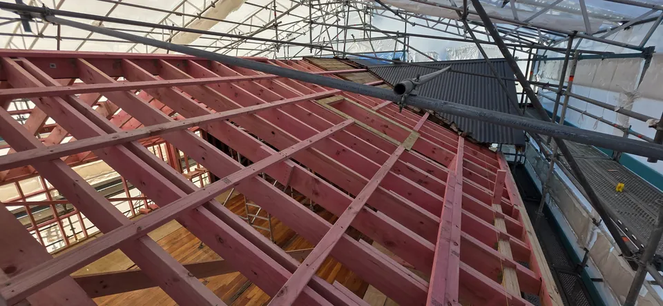Roof structure viewed from above